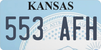 KS license plate 553AFH
