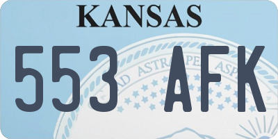 KS license plate 553AFK
