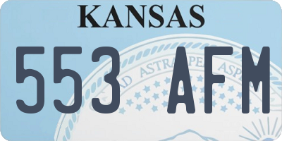 KS license plate 553AFM