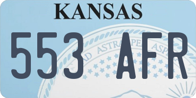 KS license plate 553AFR