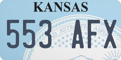 KS license plate 553AFX