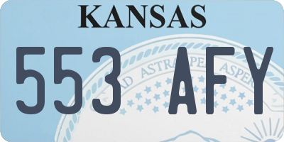 KS license plate 553AFY