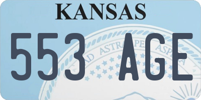 KS license plate 553AGE