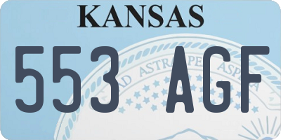 KS license plate 553AGF
