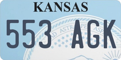 KS license plate 553AGK