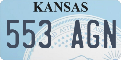 KS license plate 553AGN