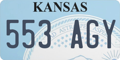 KS license plate 553AGY