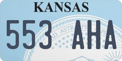 KS license plate 553AHA
