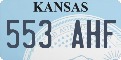 KS license plate 553AHF