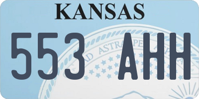 KS license plate 553AHH