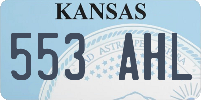 KS license plate 553AHL
