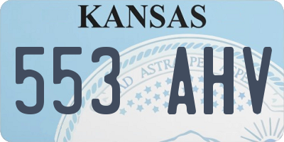KS license plate 553AHV