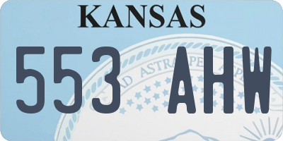 KS license plate 553AHW