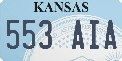 KS license plate 553AIA
