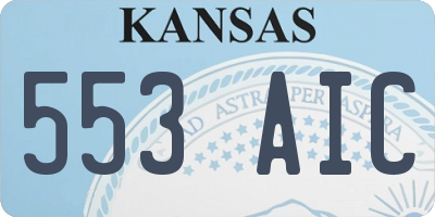KS license plate 553AIC