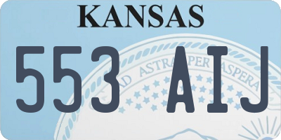 KS license plate 553AIJ