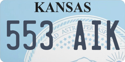 KS license plate 553AIK