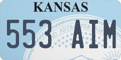 KS license plate 553AIM