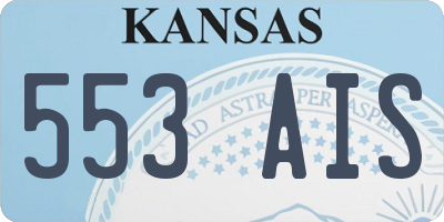 KS license plate 553AIS