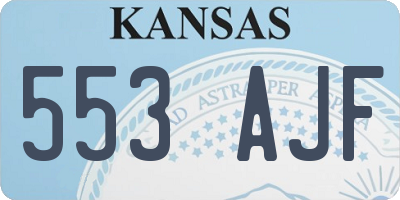 KS license plate 553AJF