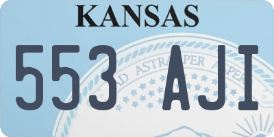KS license plate 553AJI