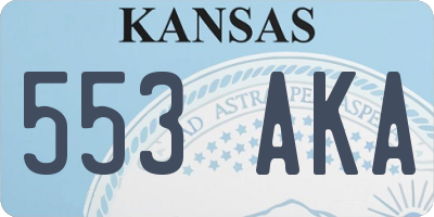 KS license plate 553AKA