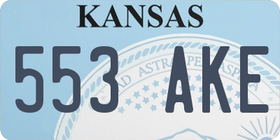 KS license plate 553AKE