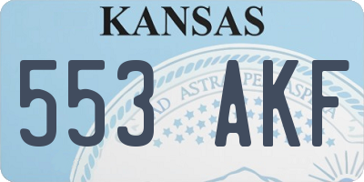 KS license plate 553AKF