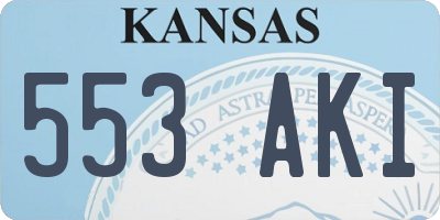 KS license plate 553AKI