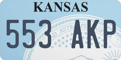 KS license plate 553AKP