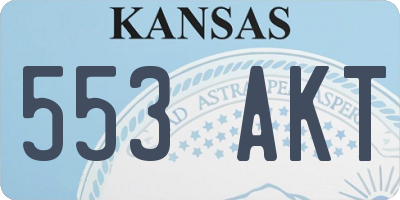 KS license plate 553AKT