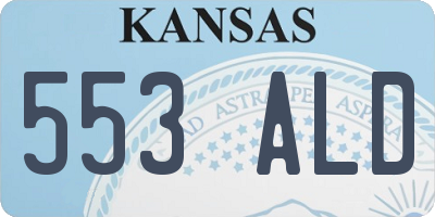 KS license plate 553ALD