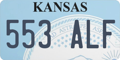 KS license plate 553ALF
