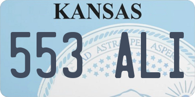 KS license plate 553ALI