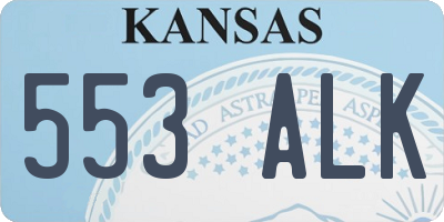 KS license plate 553ALK