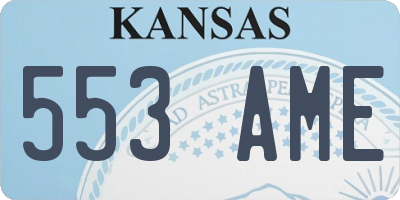 KS license plate 553AME