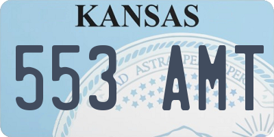 KS license plate 553AMT