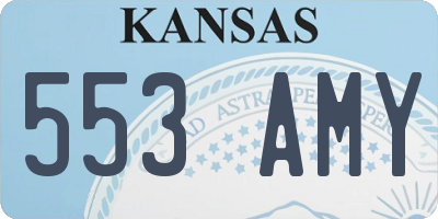 KS license plate 553AMY