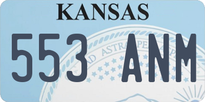 KS license plate 553ANM
