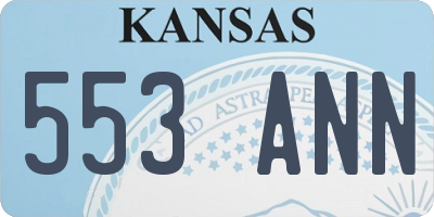 KS license plate 553ANN