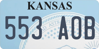 KS license plate 553AOB