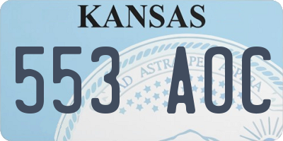 KS license plate 553AOC