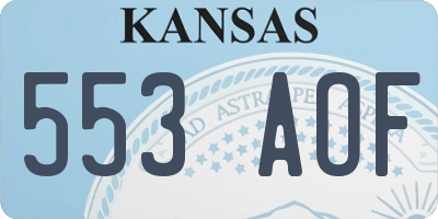 KS license plate 553AOF