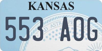 KS license plate 553AOG