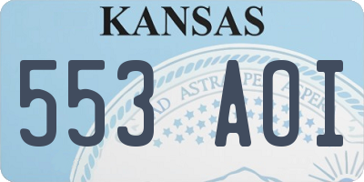 KS license plate 553AOI