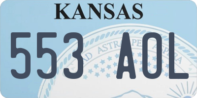 KS license plate 553AOL