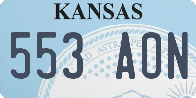 KS license plate 553AON
