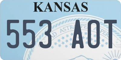 KS license plate 553AOT