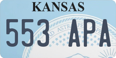 KS license plate 553APA