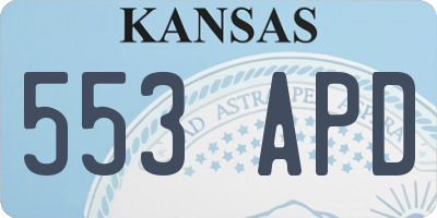 KS license plate 553APD
